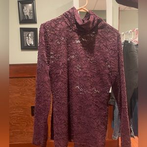 WHBM Lace mock turtleneck